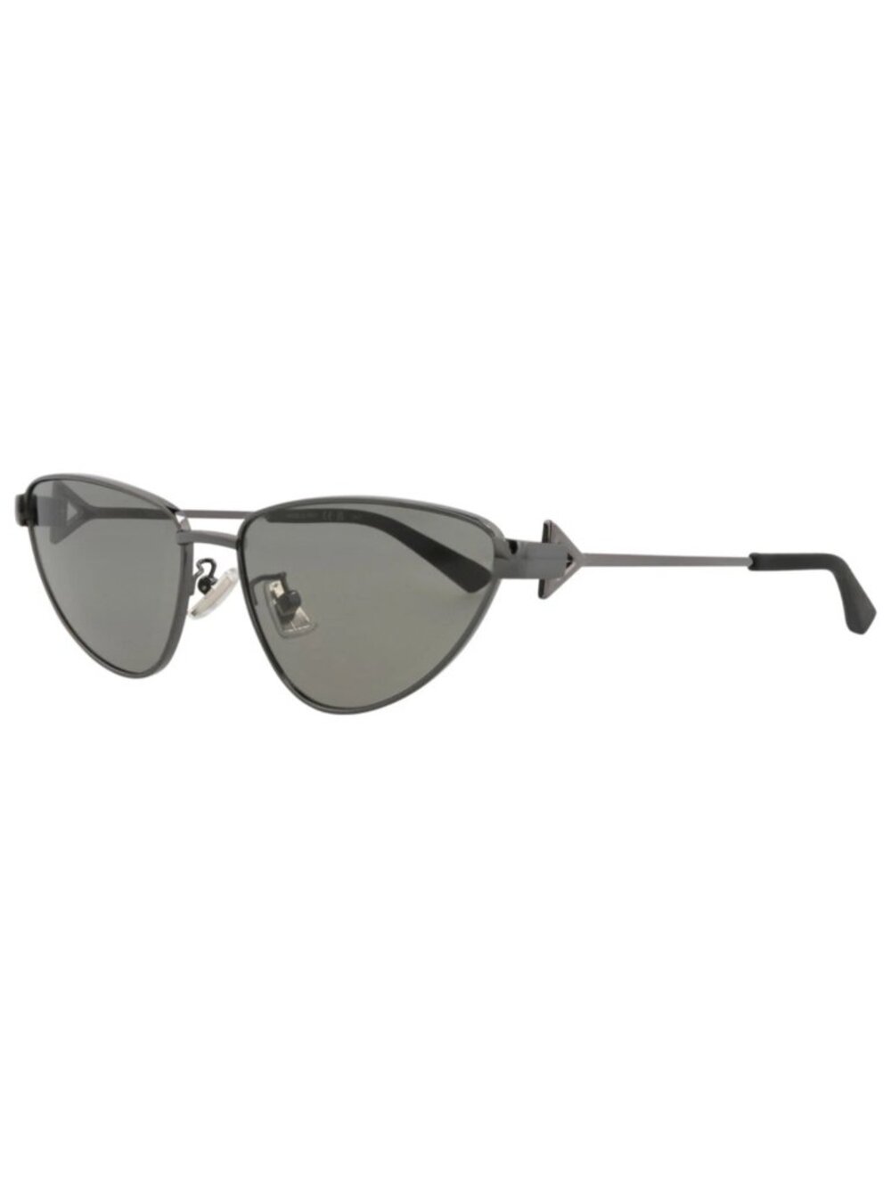 New Bottega Veneta Women's Sunglasses Cat Eye Metal Frame Ruthenium Ruthenium